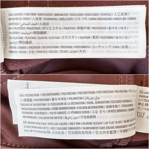 ABERCROMBIE • Curve Love Vegan Leather 90s Straight Pant in Dark Brown - Picture 9 of 10